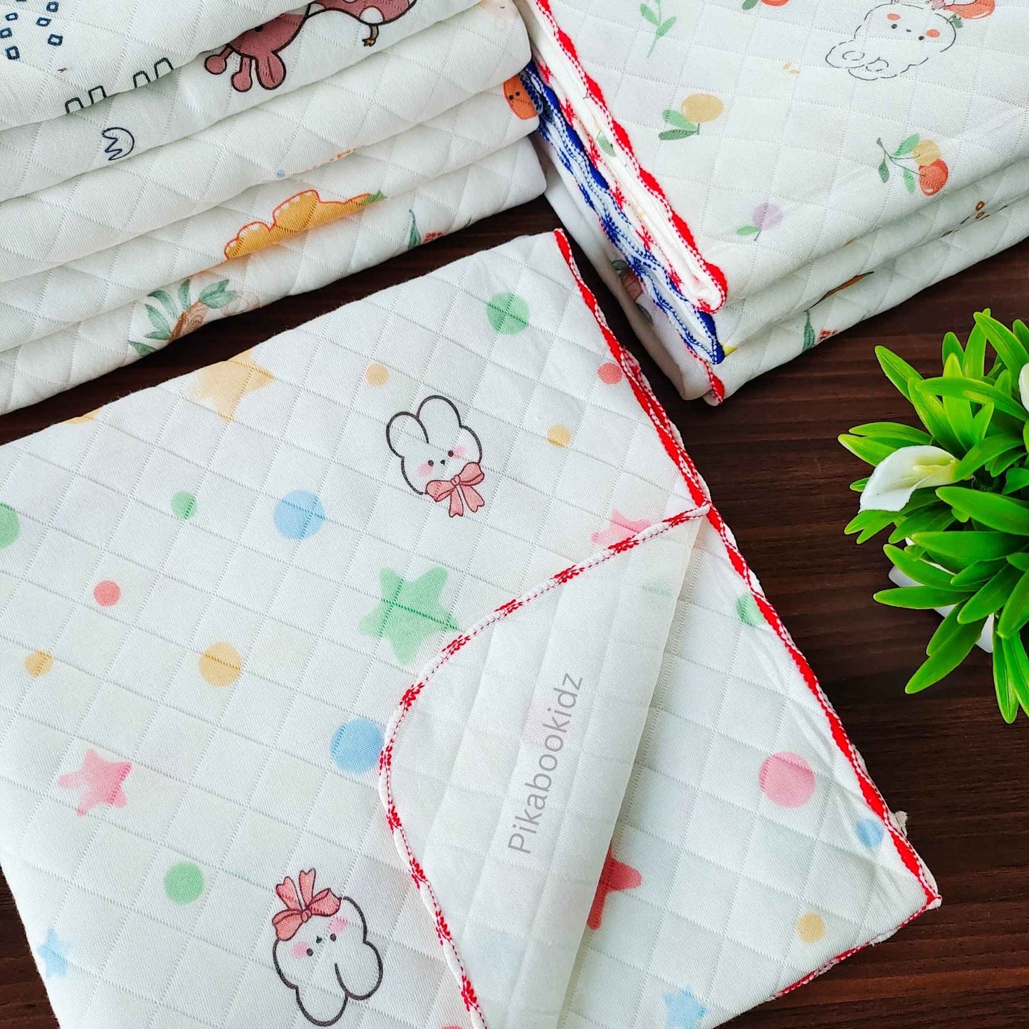 2 Layer Muslin Blanket in 85*85 cm - Bunny Stars