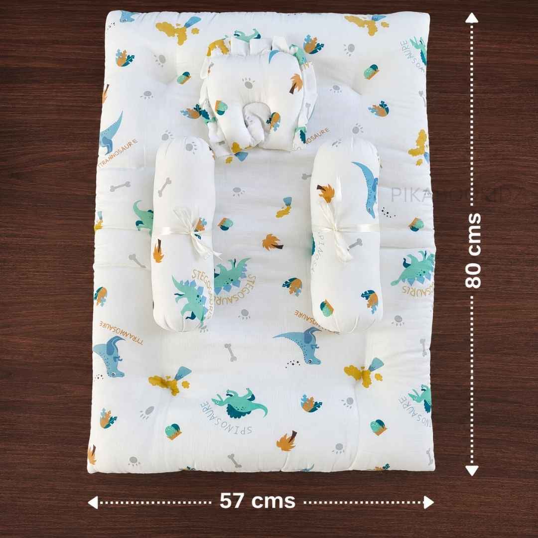 Muslin bed with Bolsters and pillow Cars