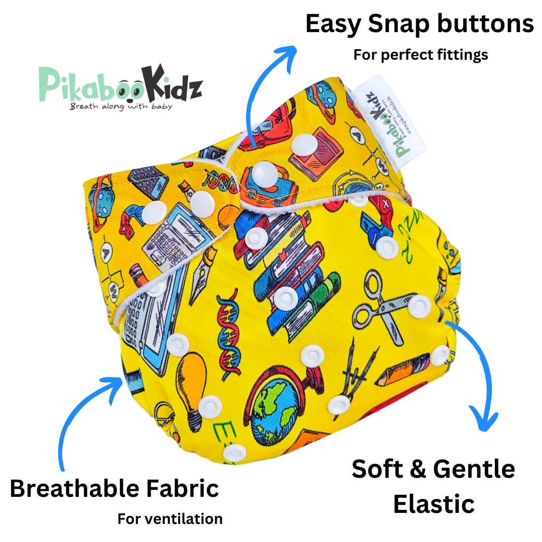 Organic Reusable Cloth Diapers – Blue stars