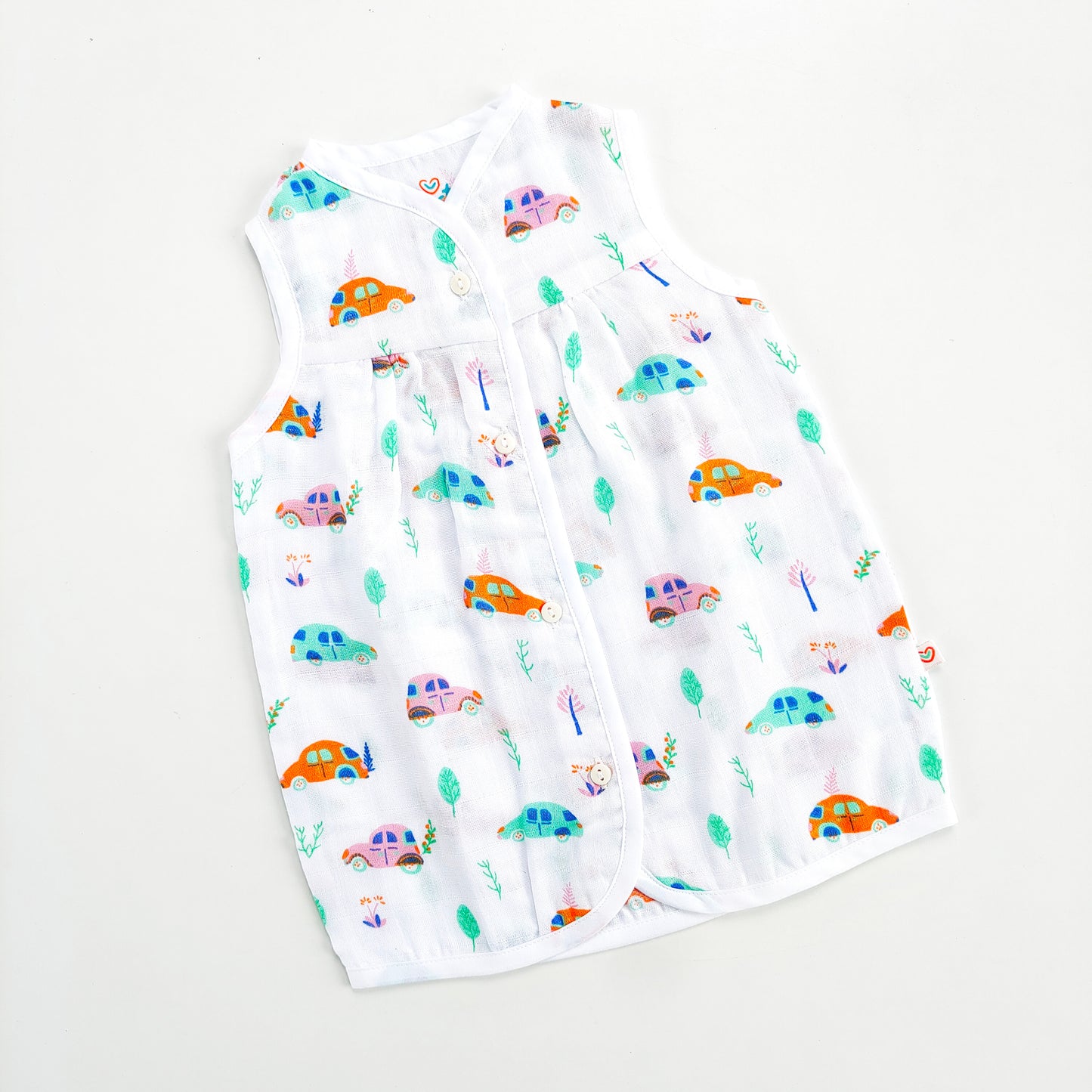 Muslin Button Frock 0-6M – Cars