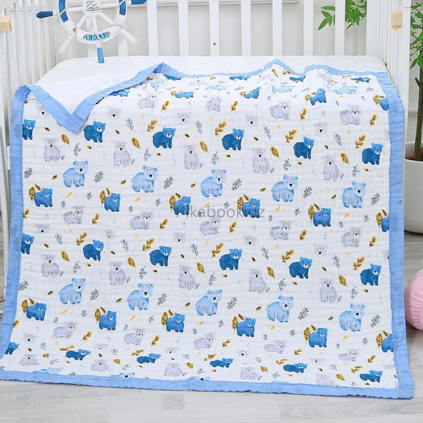 Muslin 6 layer Receiving Blanket - Polar Bear