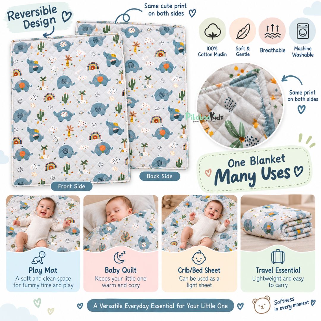 Baby Quilt - Elephants