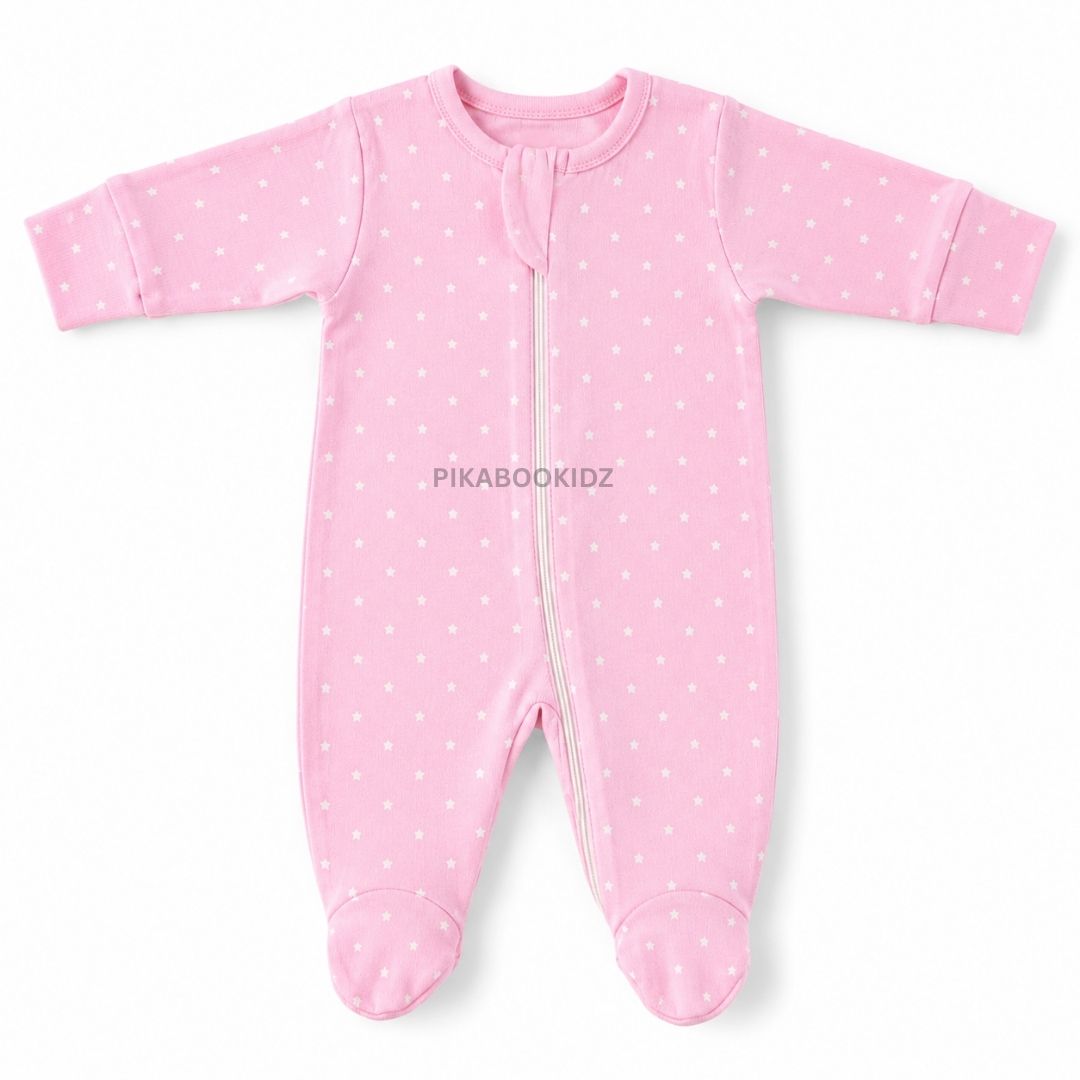 Footed Rompers 3-6M - Pink