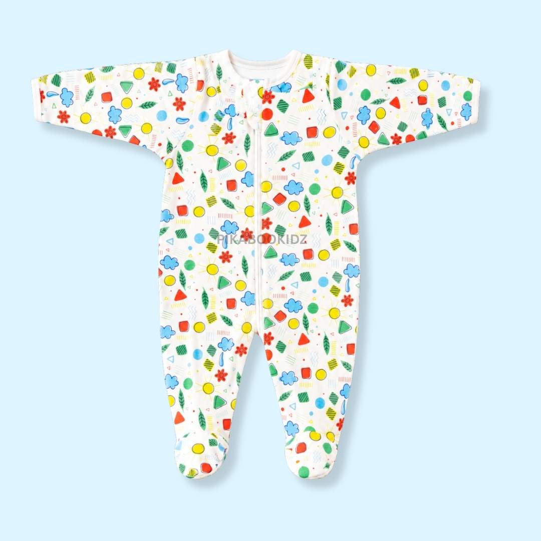 Footed Rompers 3-6M - Shapes