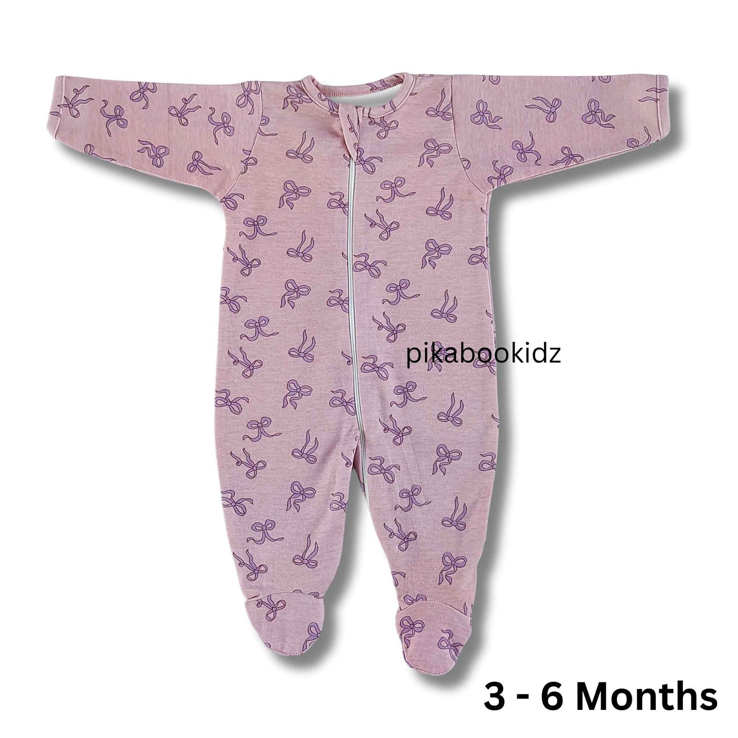 Footed Rompers 3-6M - Bows