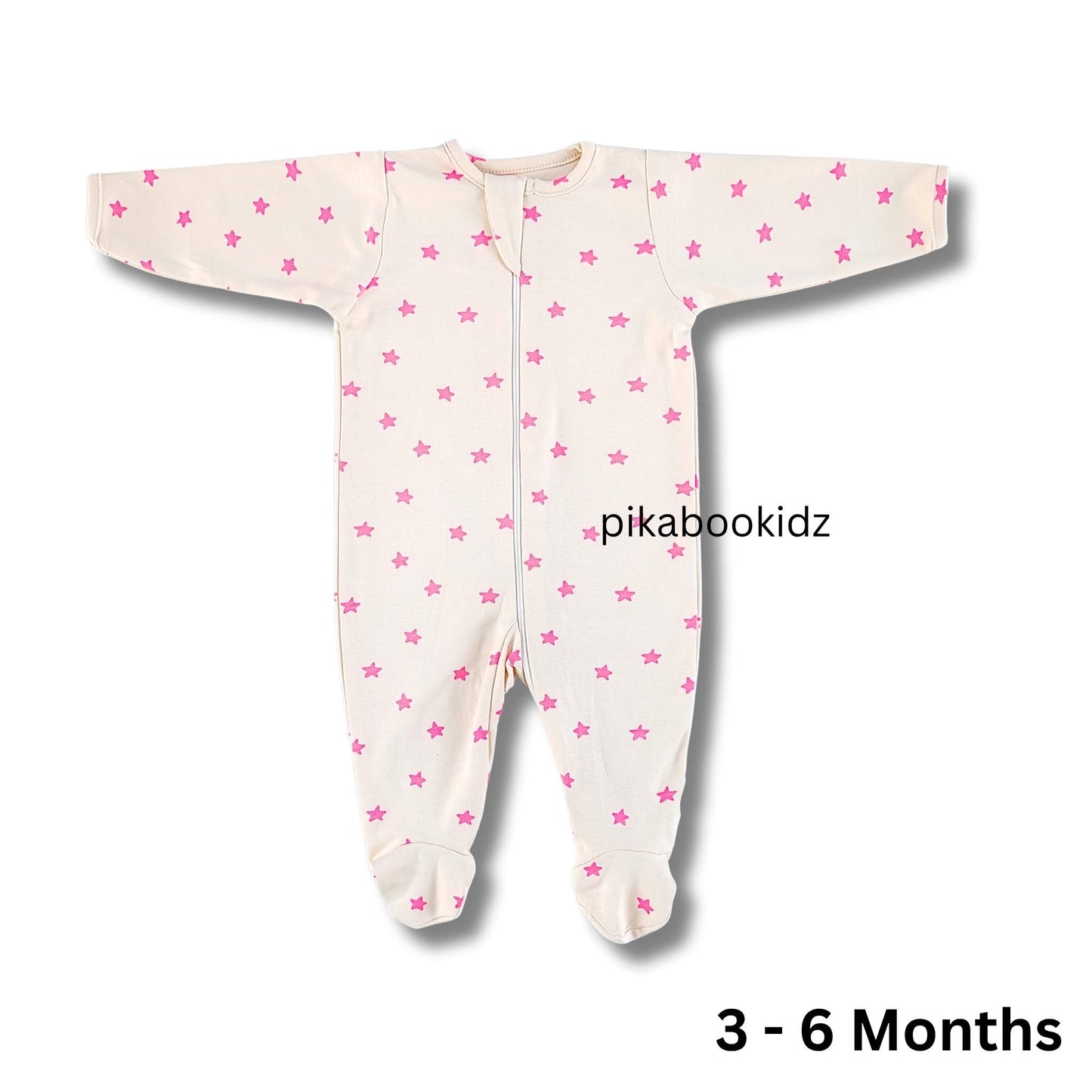 Footed Rompers 3-6M - Stars