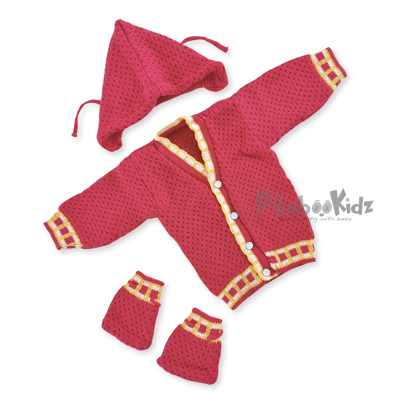 Woollen Sweater Set - Cerise Pink