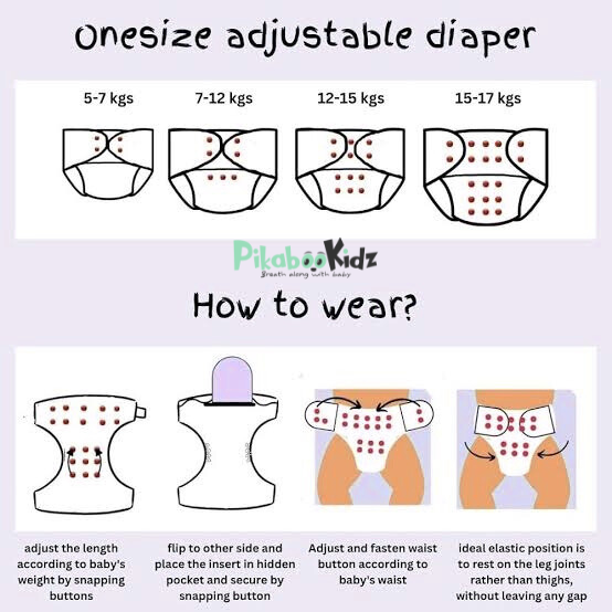 Organic Reusable Cloth Diapers -Combo of 2 (Assorted)