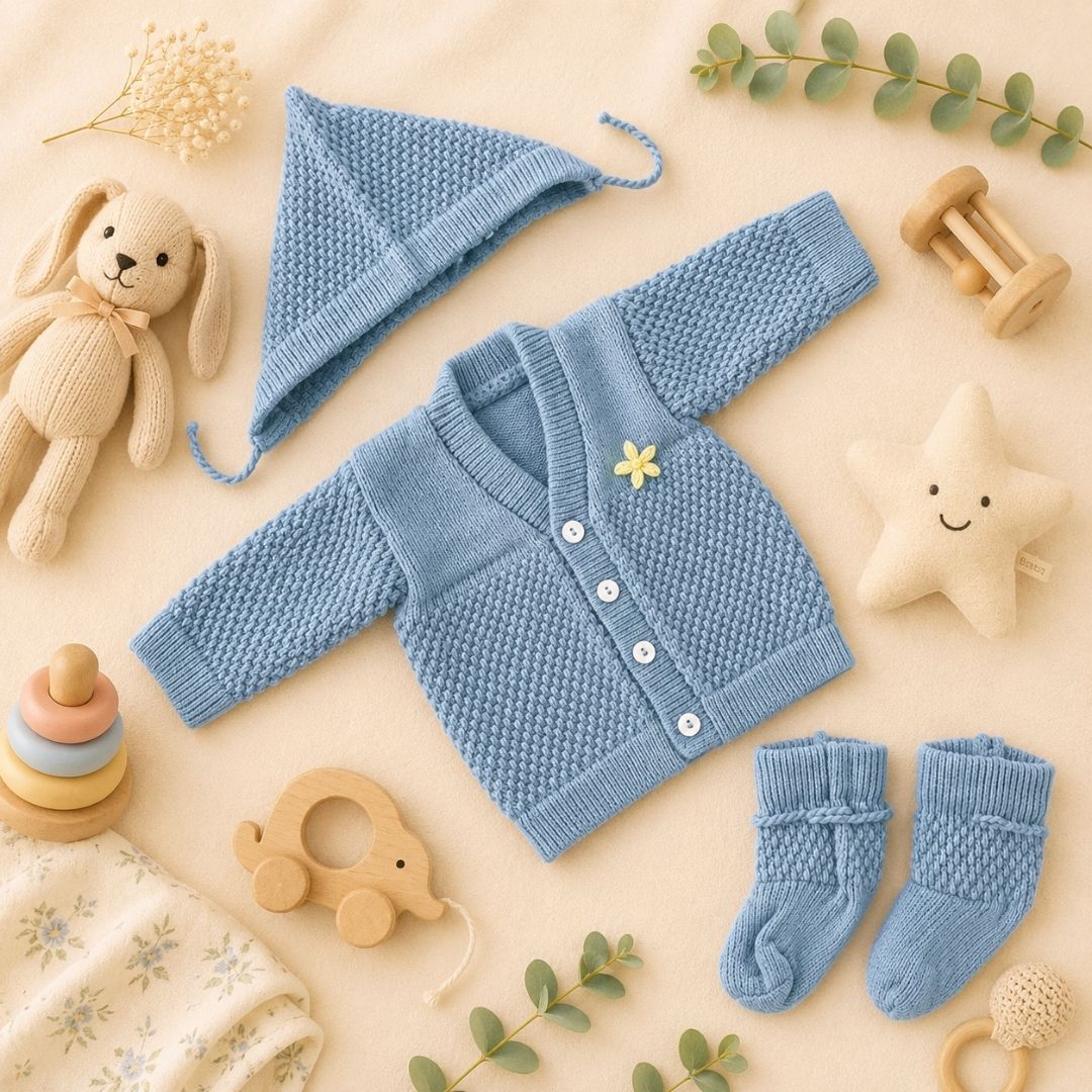 Woolen Sweater 0-3M - Grey