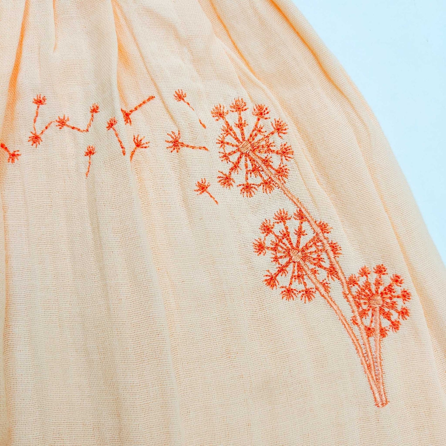 Muslin Button Sleeve Frock Colors – Orange