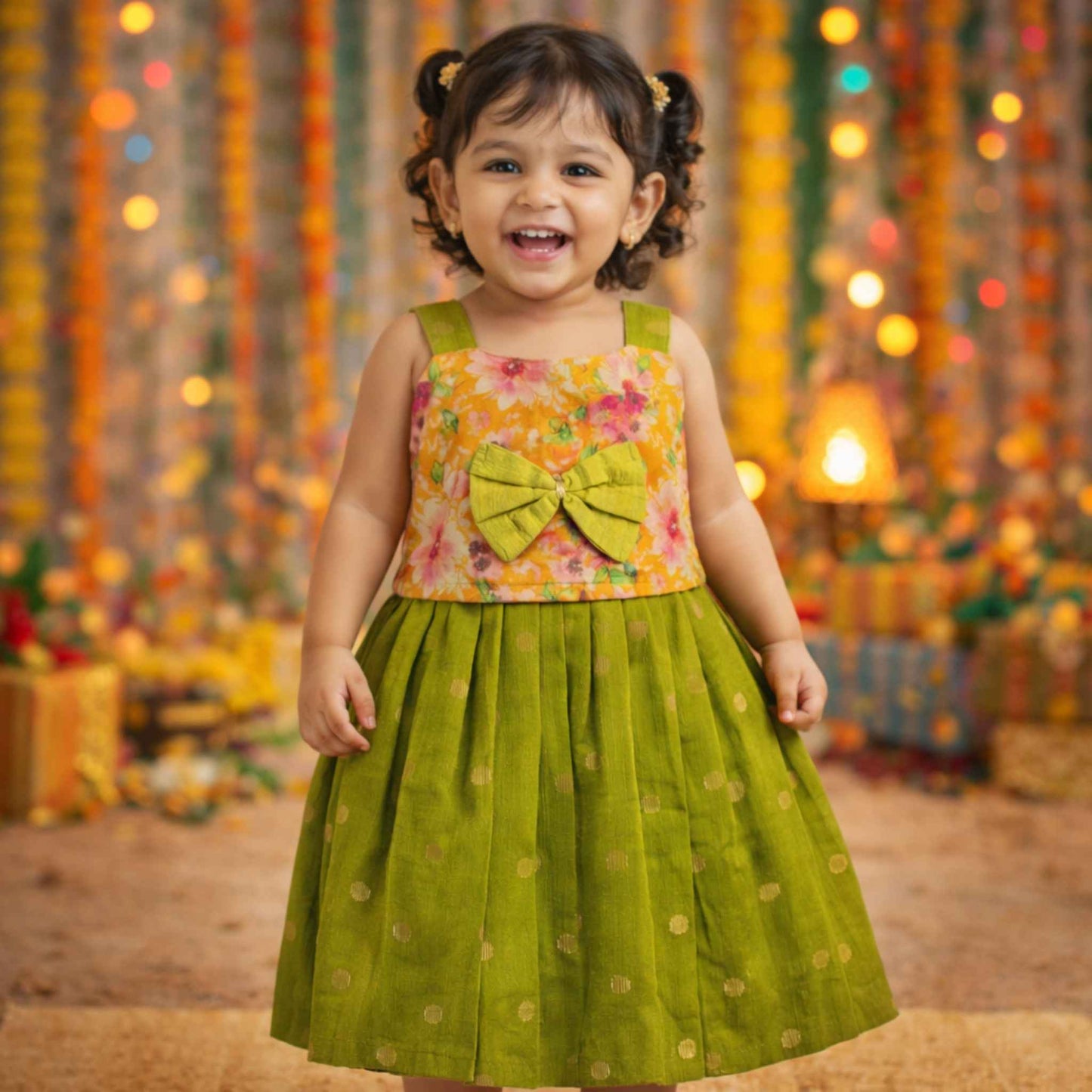 Ethnic Top & Skirts - Green