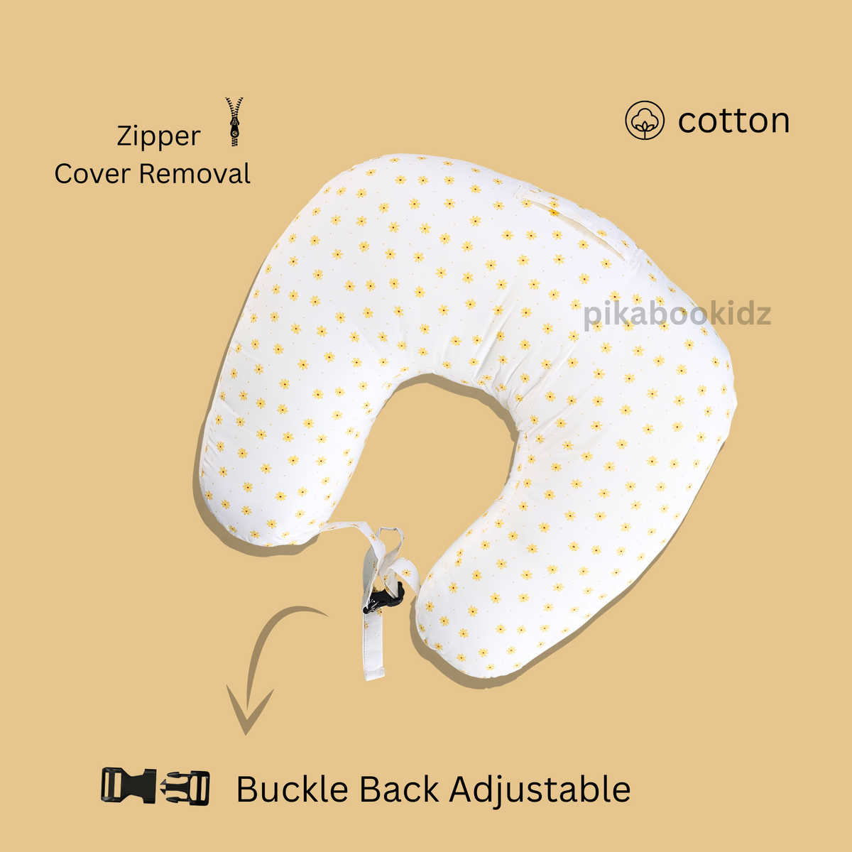 Feeding Pillow with buckle – Grey