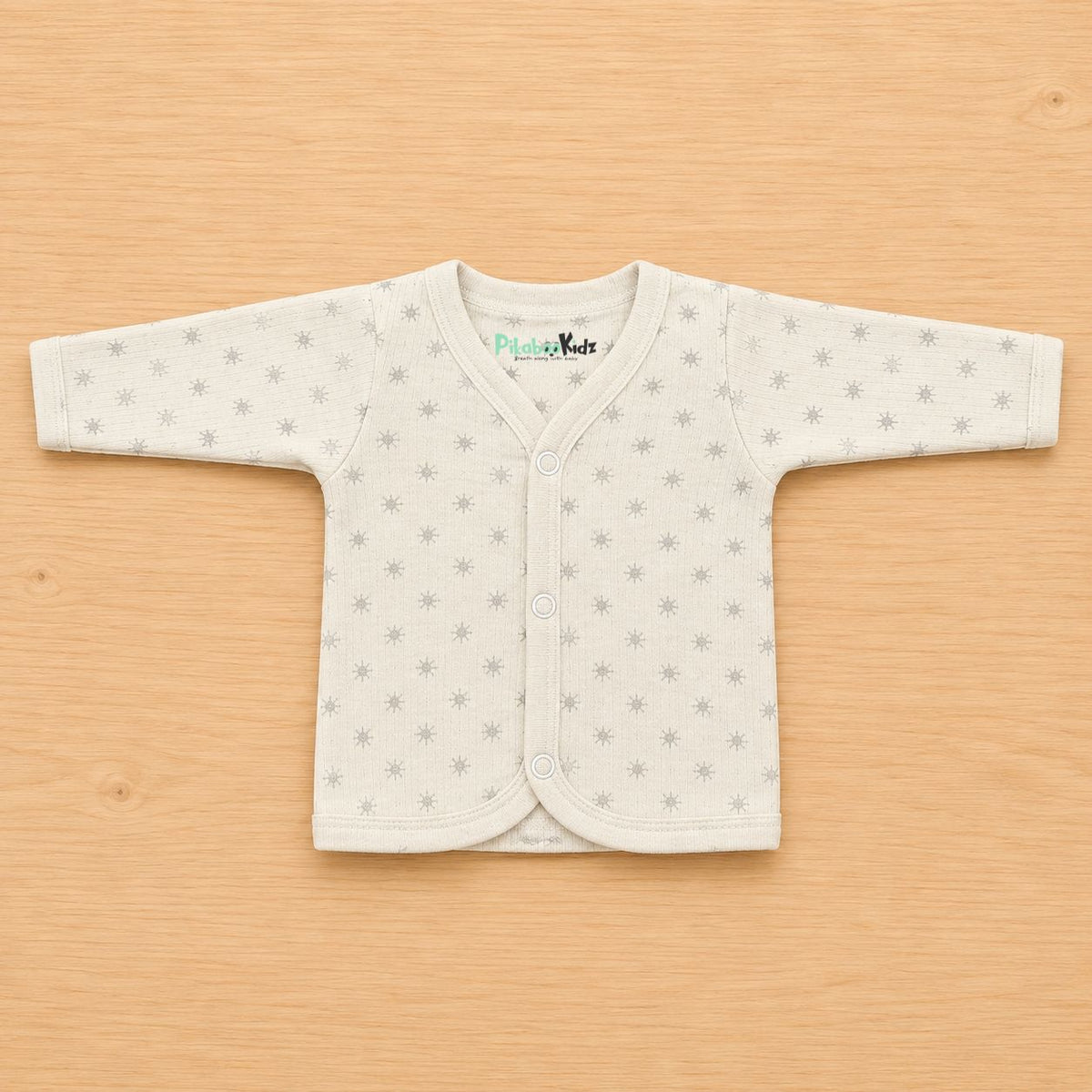 Organic cotton Full sleeve Jabla 0-3M - Beige flowers