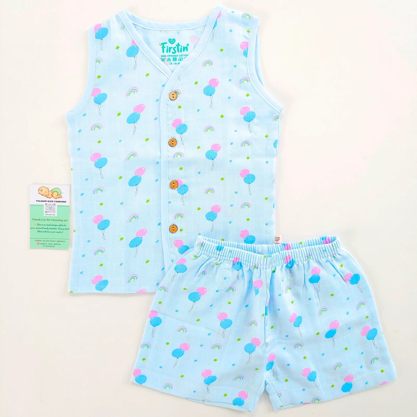 Muslin Jabla & Shorts Set 12-18M – BALLOONS