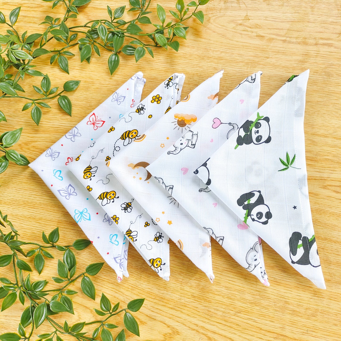 Muslin Face towels Pack of 5 Combo 30*30 CM (Assorted)
