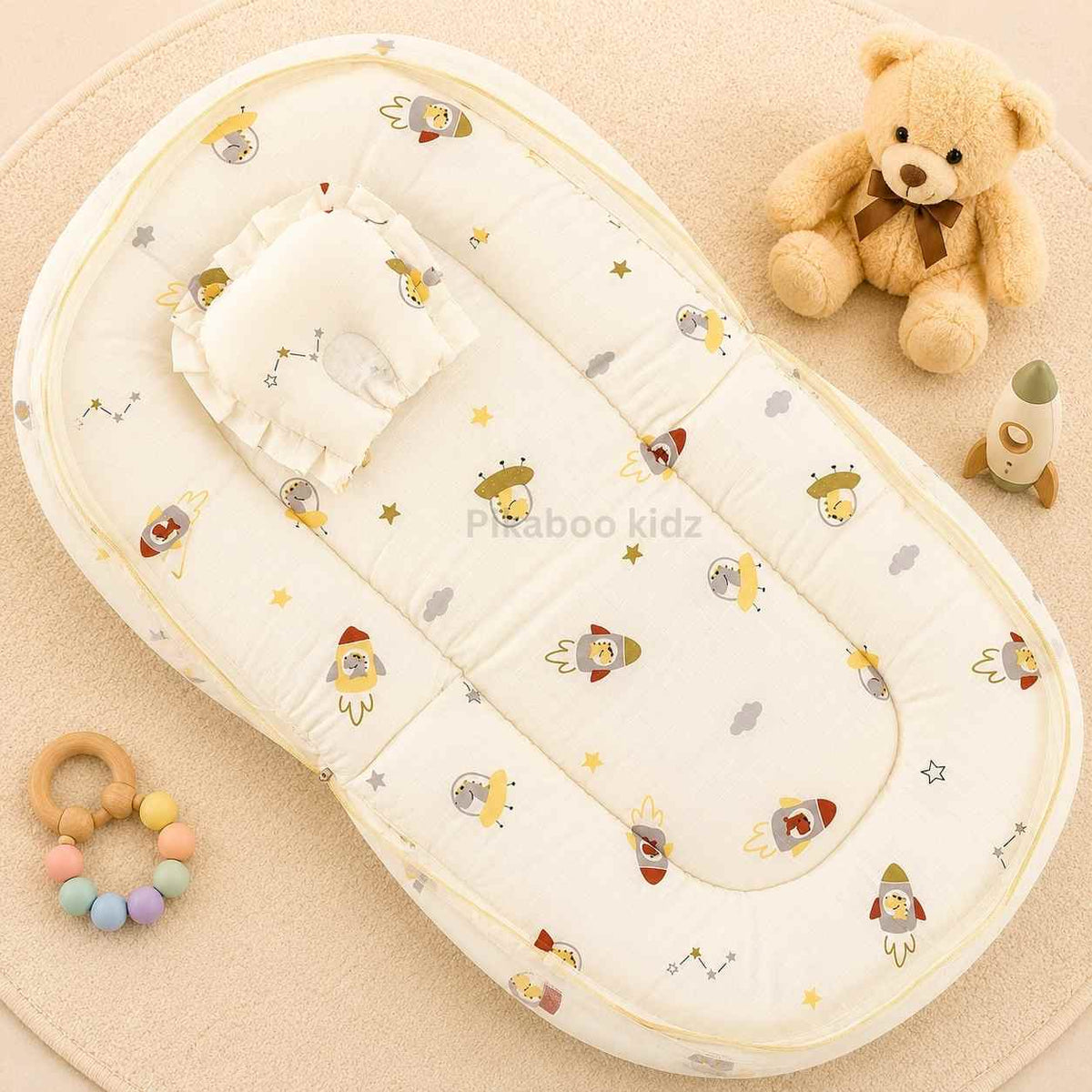 Muslin Carry Nest + Net Bed Combo - Space