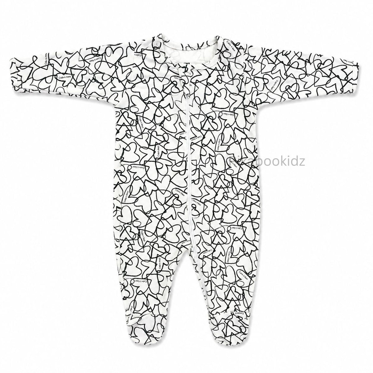 Footed Rompers 6-9- hearts