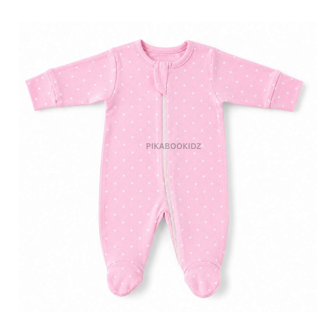 Footed Rompers 9-12M - Pink
