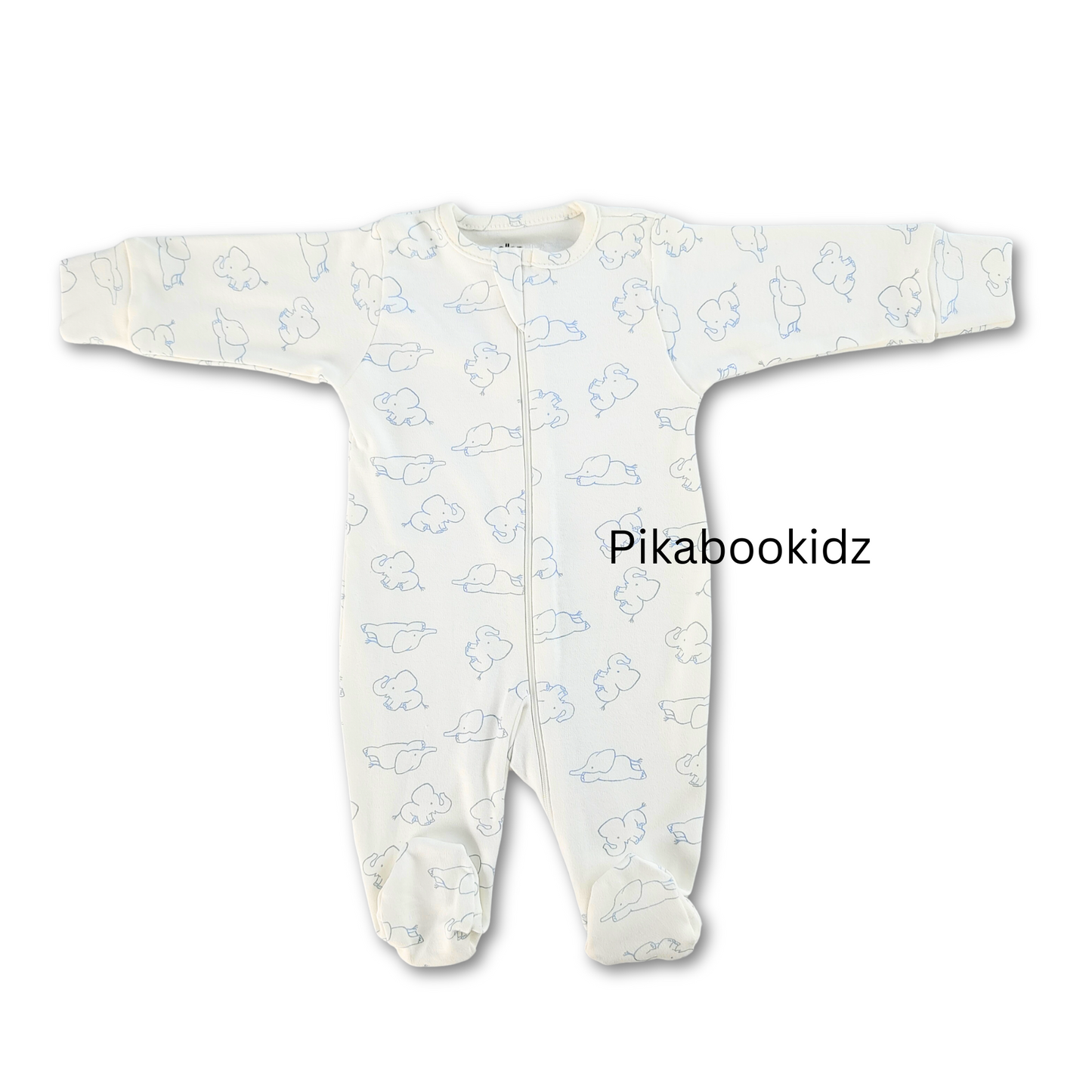 Footed Rompers - 3 Combo (Pink, Rainbow, Elephant)