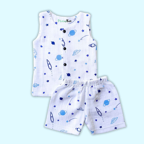 Muslin Vest & Shorts Set - Space