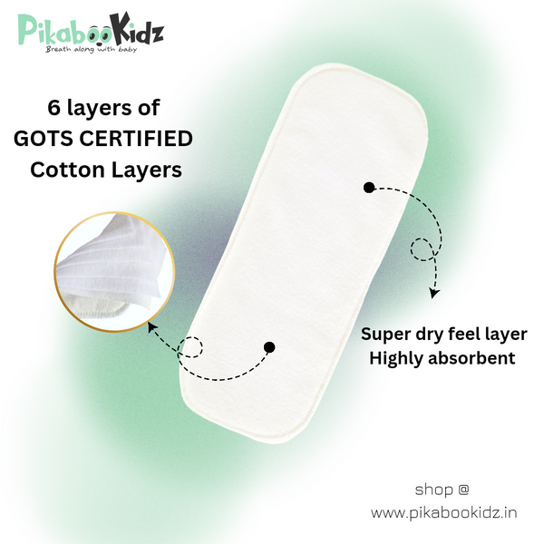 Organic Reusable Cloth Diapers -Combo of 3 (Assorted) - alt view