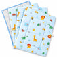 3 in 1 Reusable Muslin Diaper Mat - Jungles blue