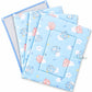 3 in 1 Reusable Muslin Diaper Mat - blue cute dino