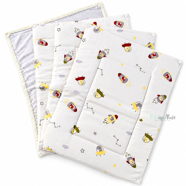 3 in 1 Reusable Muslin Diaper Mat - rockets