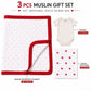 3 PCS Muslin Baby Gift Set | Reversible Blanket, Muslin Bath Towel & Cotton Onesie | Newborn Baby Gift Set