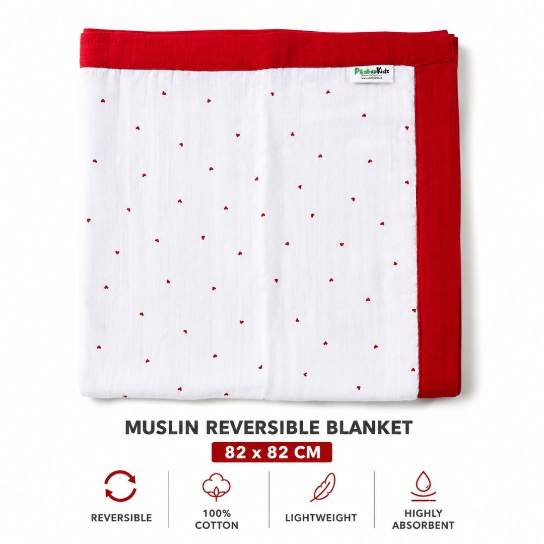 3 PCS Muslin Baby Gift Set | Reversible Blanket, Muslin Bath Towel & Cotton Onesie | Newborn Baby Gift Set