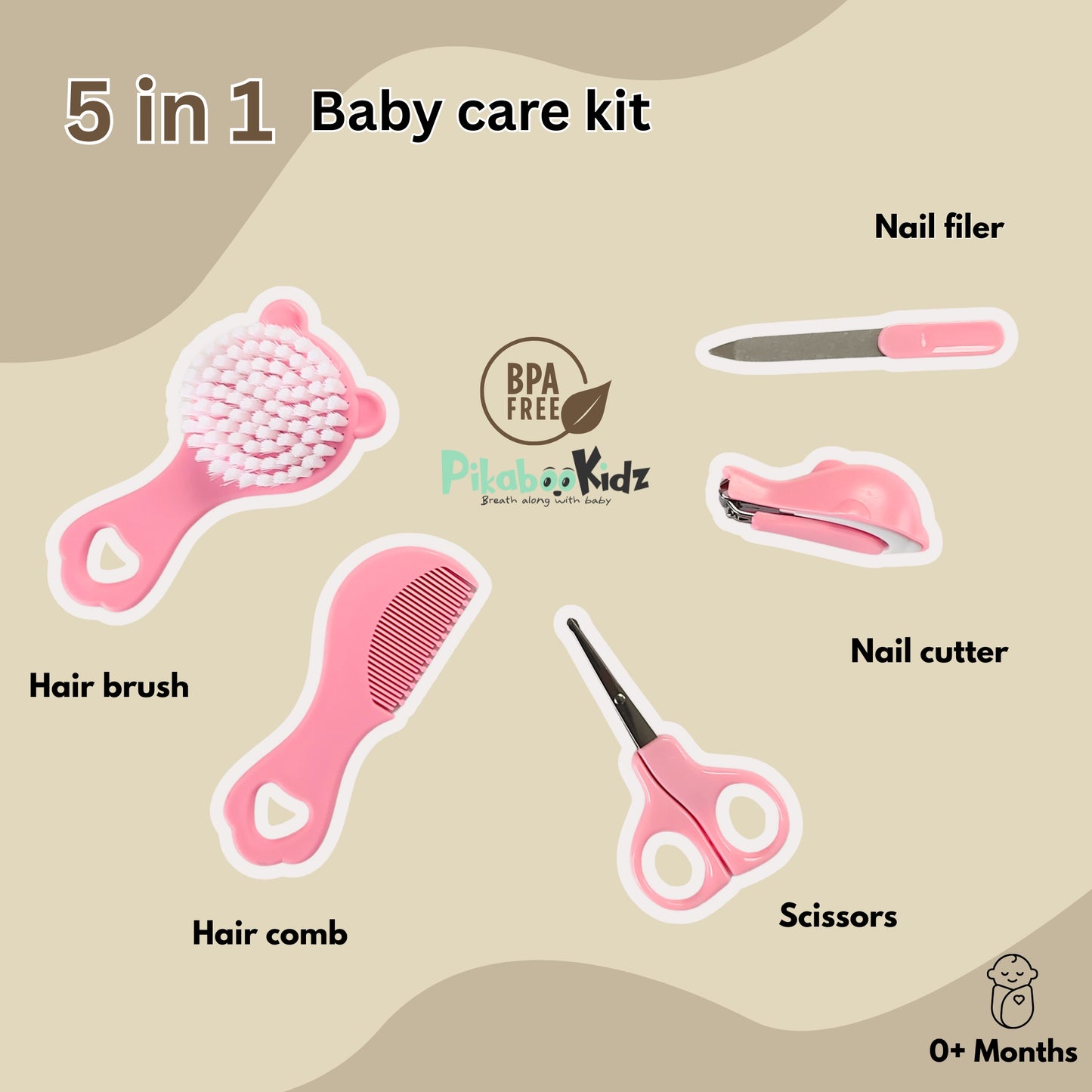 5 in 1 Baby care Kit (Pink)