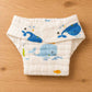 Muslin 6layer Velcro Nappy NB to 3M -Whales