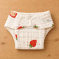 Muslin 6layer Velcro Nappy NB to 3M -Strawberry