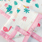 Muslin 6 layer Receiving Blanket - Pink flamingo