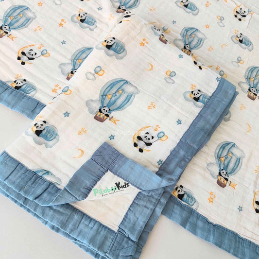 Muslin 6 layer Receiving Blanket - Adventure Panda