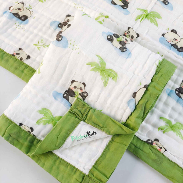 Muslin 6 layer Receiving Blanket - panda
