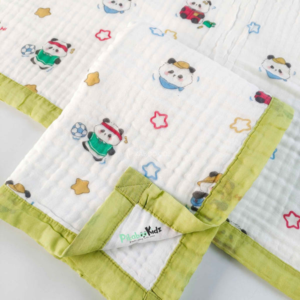 Muslin 6 layer Receiving Blanket - school panda