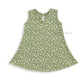 Cotton A-line frock 3-6M - Olive green