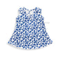 Cotton A-line frock 0-3M - Blue petals