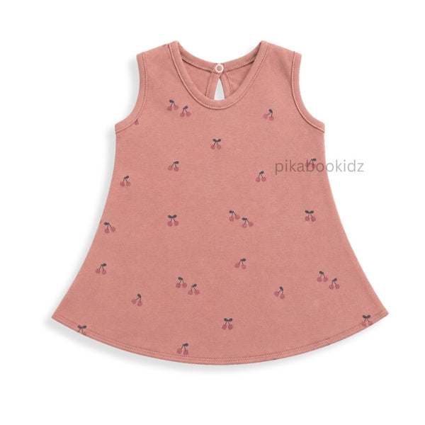 Cotton A-line frock 0-3M - Cherry