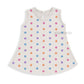 Cotton A-line frock 0-3M - Grey flower