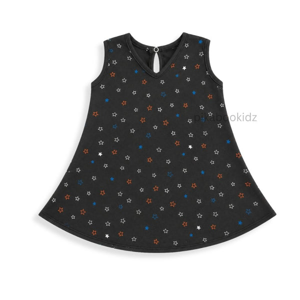 Cotton A-line frock 3-6M - Stars