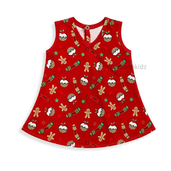 Cotton A-line frock 0-3M - Xmas