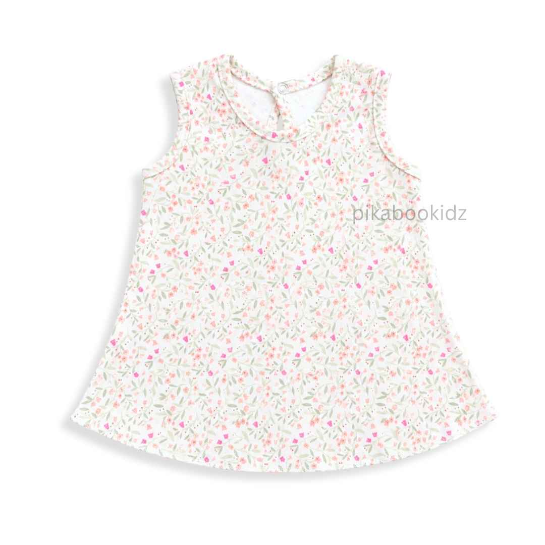 Cotton A-line frock 0-3M - Cluster plants