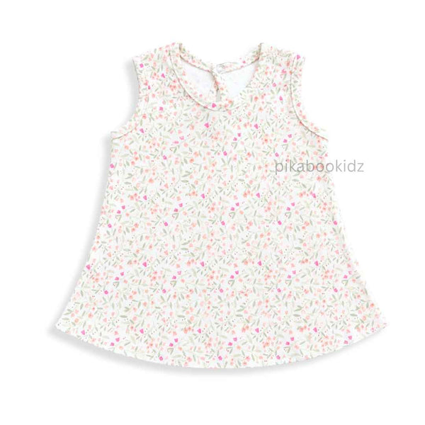 Cotton A-line frock 0-3M - Cluster plants