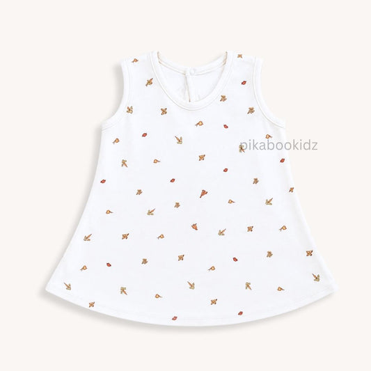 Cotton A-line frock 0-3M - Veggie