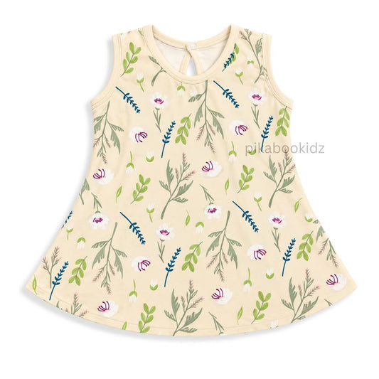 Cotton A-line frock 3-6M - Green
