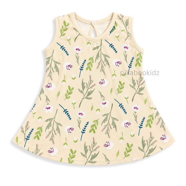 Cotton A-line frock 3-6M - Green