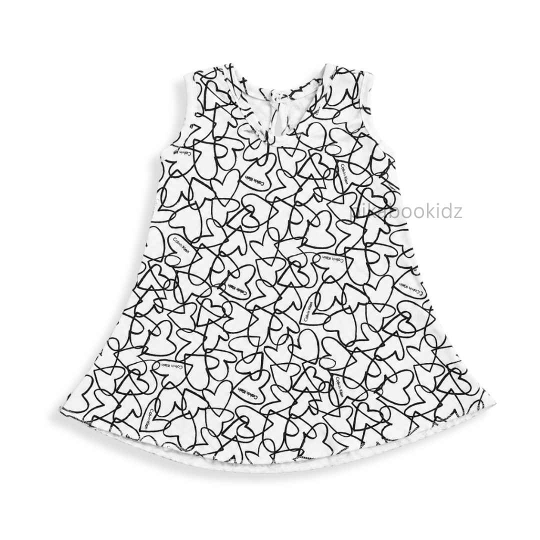 Cotton A-line frock 3-6M - Hearts