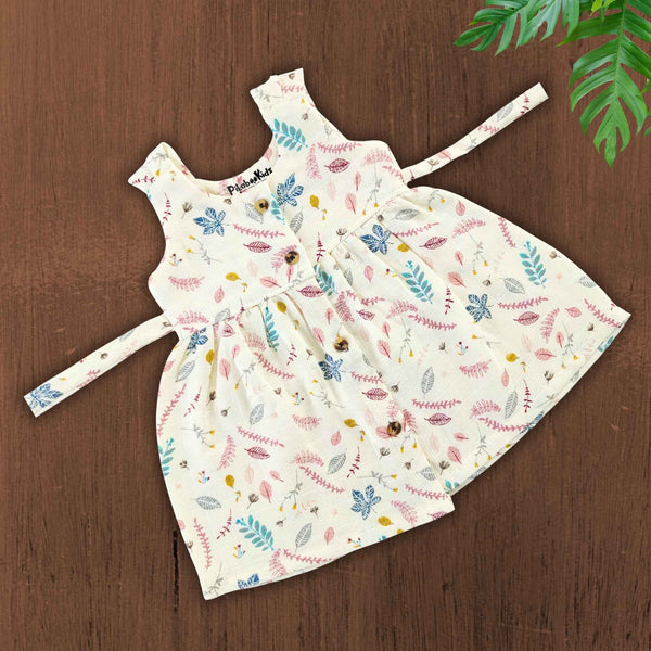 Muslin Button Frock with back tie - Florals - alt view